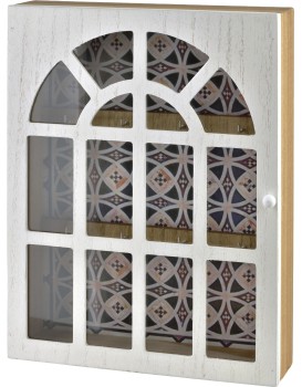 Skříňka na klíče STACY Window 28x21,5 cm bílá
