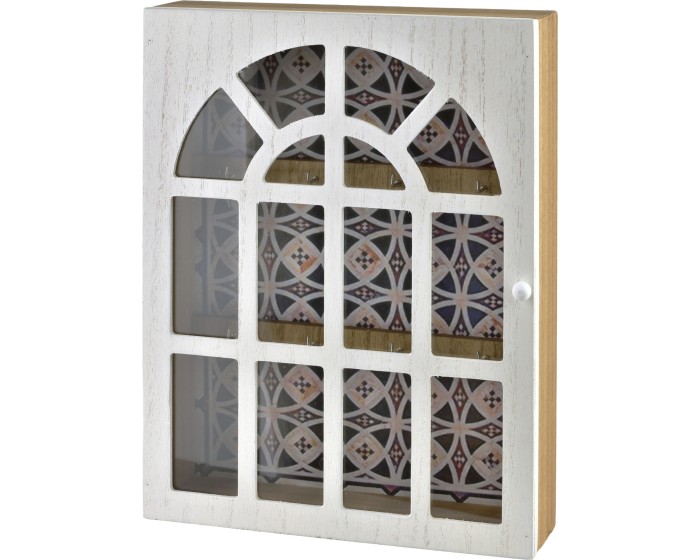 Skříňka na klíče STACY Window 28x21,5 cm bílá