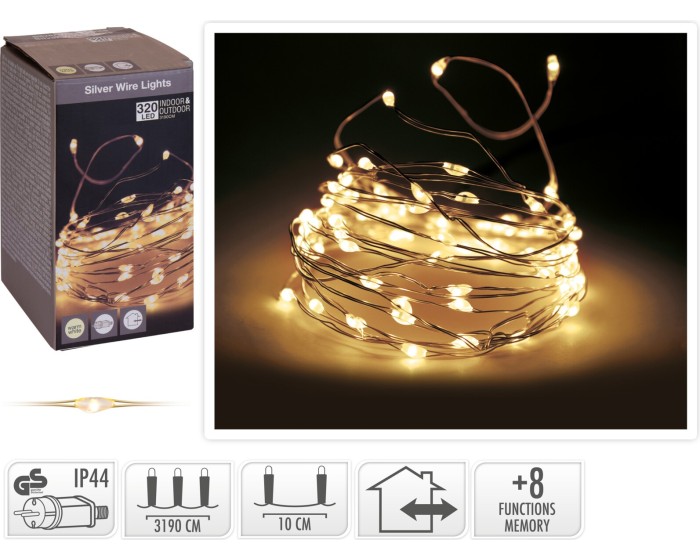 Světelný LED řetěz Opti 319 cm teplý bílý