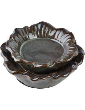 Keramický svícen Yarine 7 cm fialový/zelený
