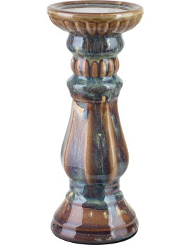 Keramický svícen Yarine 25,5 cm hnědý
