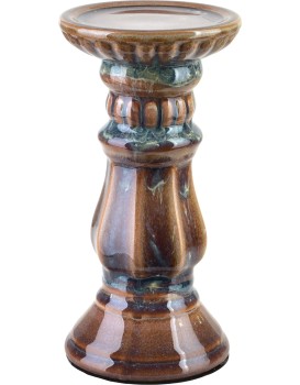 Keramický svícen Yarine 20,5 cm hnědý