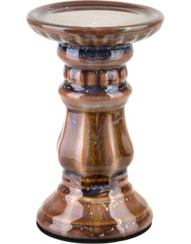 Keramický svícen Yarine 16,5 cm hnědý