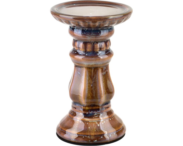 Keramický svícen Yarine 16,5 cm hnědý