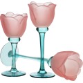 Svícen Julietta 19 cm modrý/růžový