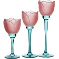 Svícen Julietta 19 cm modrý/růžový