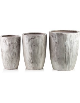 Sada 3 ks květináčů NEVA MARBLE X béžová
