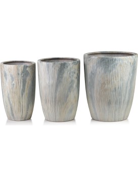 Sada 3 ks květináčů NEVA MARBLE X béžová/šedá