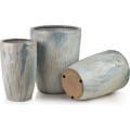 Sada 3 ks květináčů NEVA MARBLE X béžová/šedá