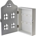 Dřevěná skříňka na klíče STACY House 17,5x5,5x29,5 cm bílá