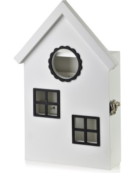 Dřevěná skříňka na klíče STACY Cottage 20x6x29,5 cm bílá