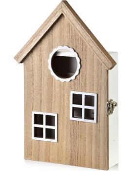 Dřevěná skříňka na klíče STACY Cottage 20x6x29,5 cm hnědá