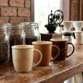 Porcelánový hrnek HENDIA 330 ml světle hnědý