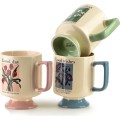 Porcelánový hrnek REJKA 300 ml krémový/zelený