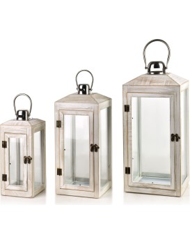 Sada 3 ks luceren LOKKE 47/39/29 bílá/šedá