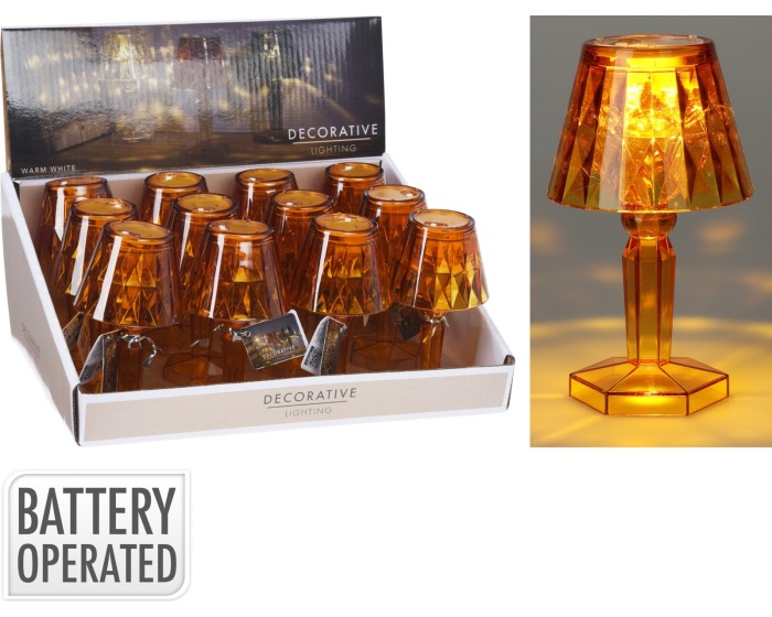 Světelná mini LED lampa Nate 11 cm hnědá