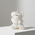 Parafínová svíčka TEDDY 15 cm bílá