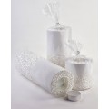Velký moderní svícen Diament 36 cm bílý