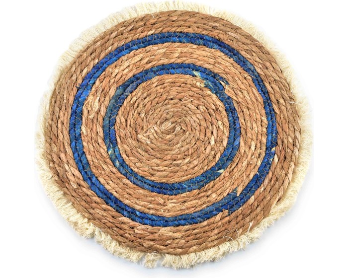 Podložka na stůl z mořské trávy Bali II 38 cm hnědá/modrá