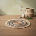 Podložka na stůl z mořské trávy Bali II 38 cm hnědá/modrá