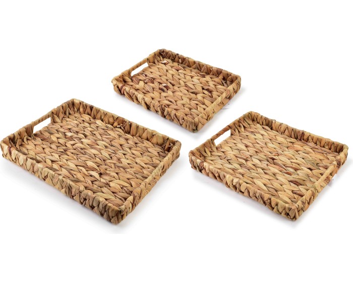 Sada 3 ks podnosů AMPARO vodní hyacint natural