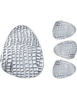 Sada podtácků pod hrnek 10 x 13 cm stříbrná