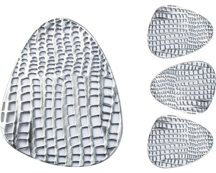 Sada podtácků pod hrnek 10 x 13 cm stříbrná