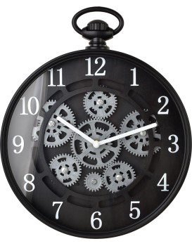 Nástěnné hodiny RAMSEY 37 cm černé/stříbrné