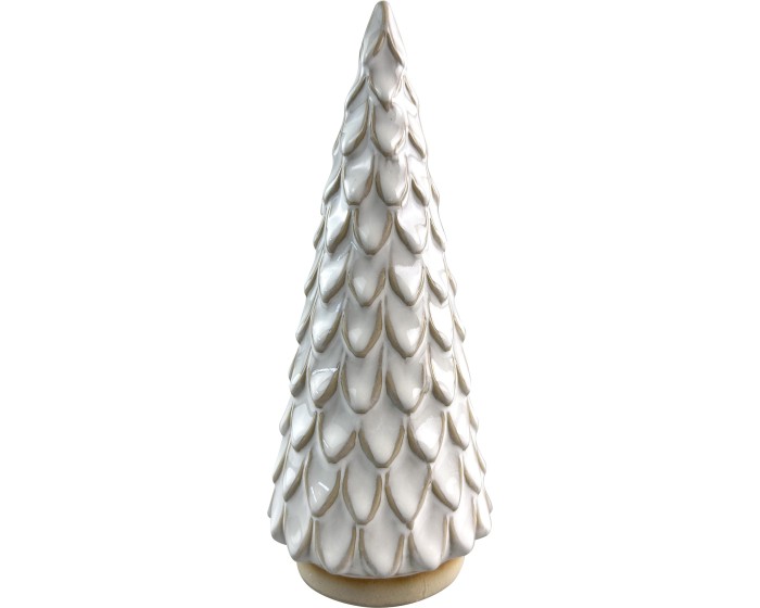 Vánoční dekorace stromek II SANTA LILA 19,5 cm béžový/bílý
