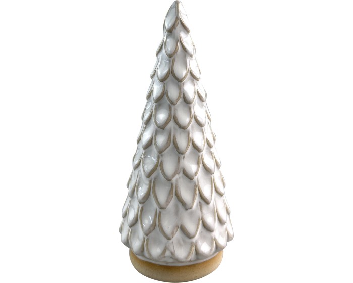 Vánoční dekorace stromek II SANTA LILA 15 cm béžová/bílá
