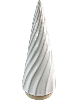 Vánoční dekorace stromek SANTA LILA 24 cm béžová/bílá