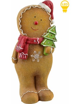 Vánoční LED figurka Perníček Santa Lila II 43,5 cm hnědá