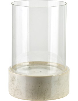 Svícen EVAM 21 cm čirý/béžový