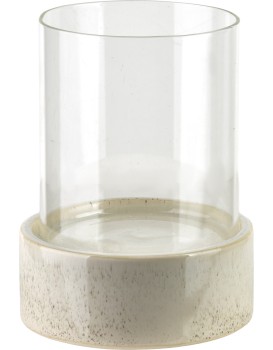 Svícen EVAM 14 cm čirý/béžový