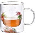 Skleněný hrnek PETER FLOWER 400 ml čirý/vícebarevný