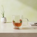 Skleněný hrnek PETER FLOWER 400 ml čirý/vícebarevný
