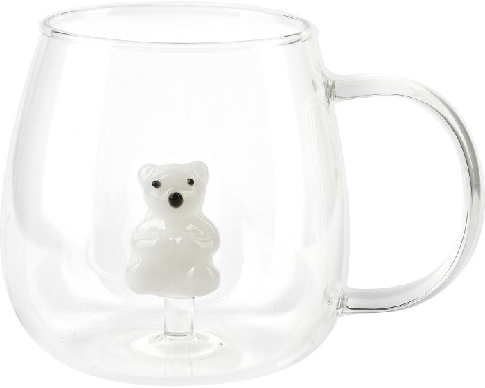 Skleněný hrnek PETER BEAR 400 ml čirý