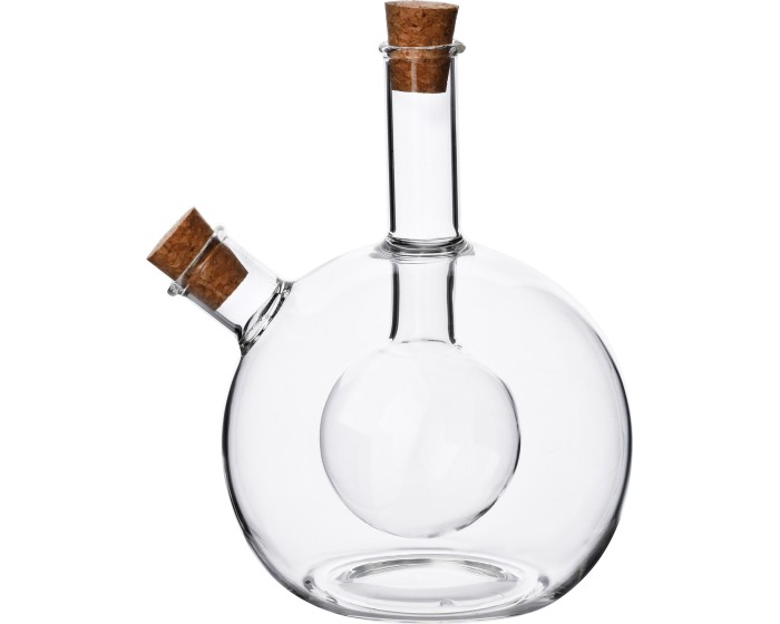 Skleněná láhev 2v1 PETER na olej 400 ml a ocet 50 ml čirá