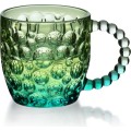 Skleněný hrnek VINI PEARL 350 ml zelený/modrý