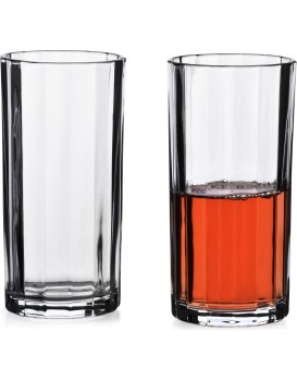 Sada 4 ks vysokých sklenic ELISE STRIPES 360 ml čirá
