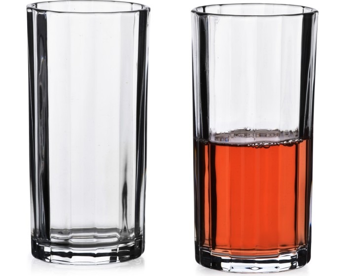 Sada 4 ks vysokých sklenic ELISE STRIPES 360 ml čirá