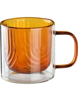 Skleněný hrnek PETER HONEY 320 ml čirý/medový