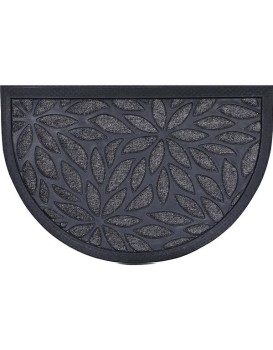 Půlkruhová rohožka PLANTS 40x60 šedá