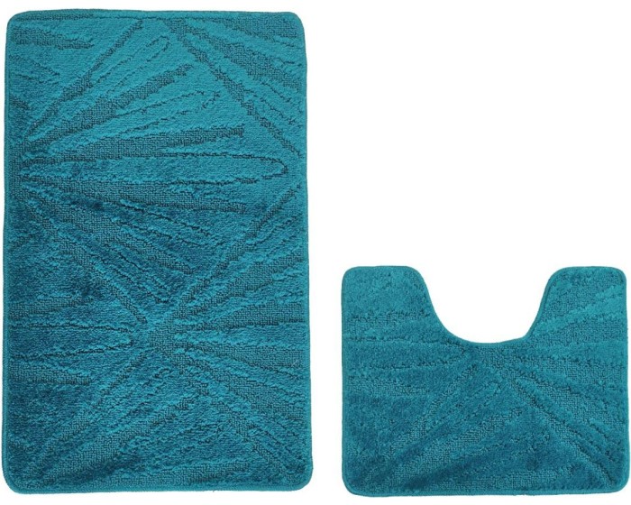 Koupelnová sada koberečků PALM 50x80 cm tyrkysová