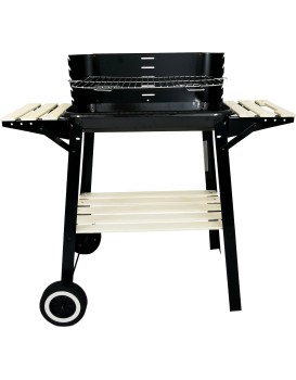 Zahradní gril na dřevěné uhlí BBQ1002 černý