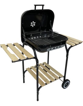 Zahradní gril na dřevěné uhlí BBQ1013 černý