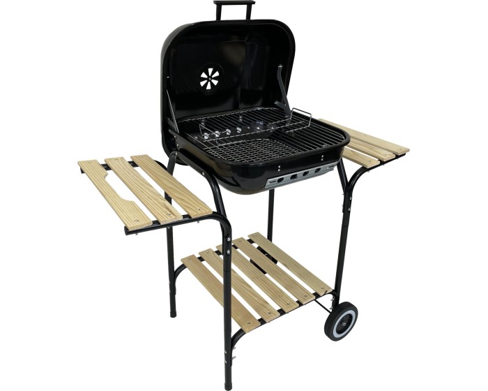 Zahradní gril na dřevěné uhlí BBQ1013 černý