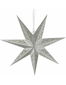 Závěsná svítící LED hvězda CALORE 75 cm stříbrná
