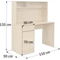 Psací stůl s nástavcem BB105 110 cm dub přírodní