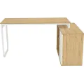 Rohový psací stůl BB106 140 cm dub přírodní/bílý